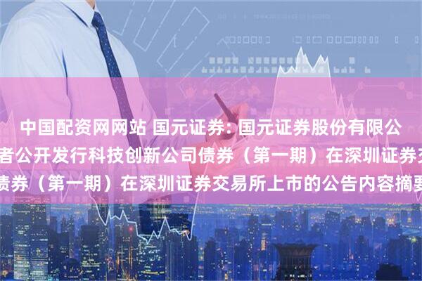 中国配资网网站 国元证券: 国元证券股份有限公司2025年面向专业投资者公开发行科技创新公司债券（第一期）在深圳证券交易所上市的公告内容摘要